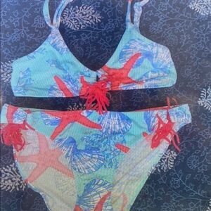 Starfish and Shells Kids Bikini